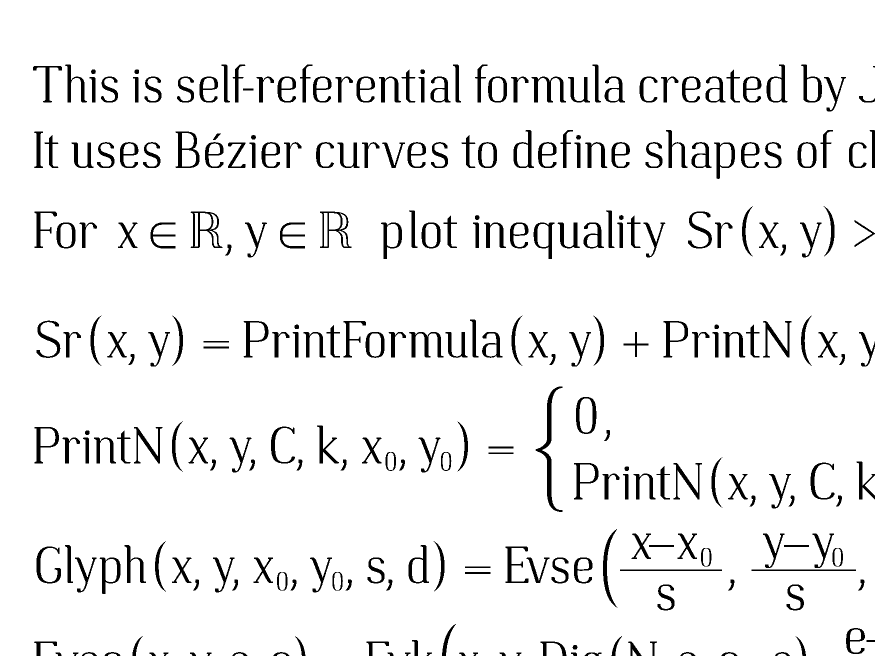 detail of self-referential formula